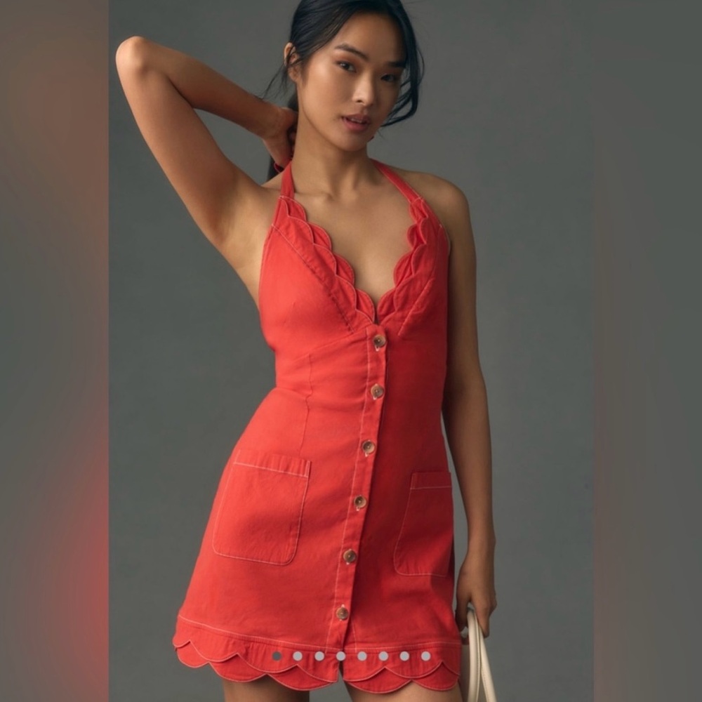 Anthropologie Maeve Halter V-Neck Mini Dress